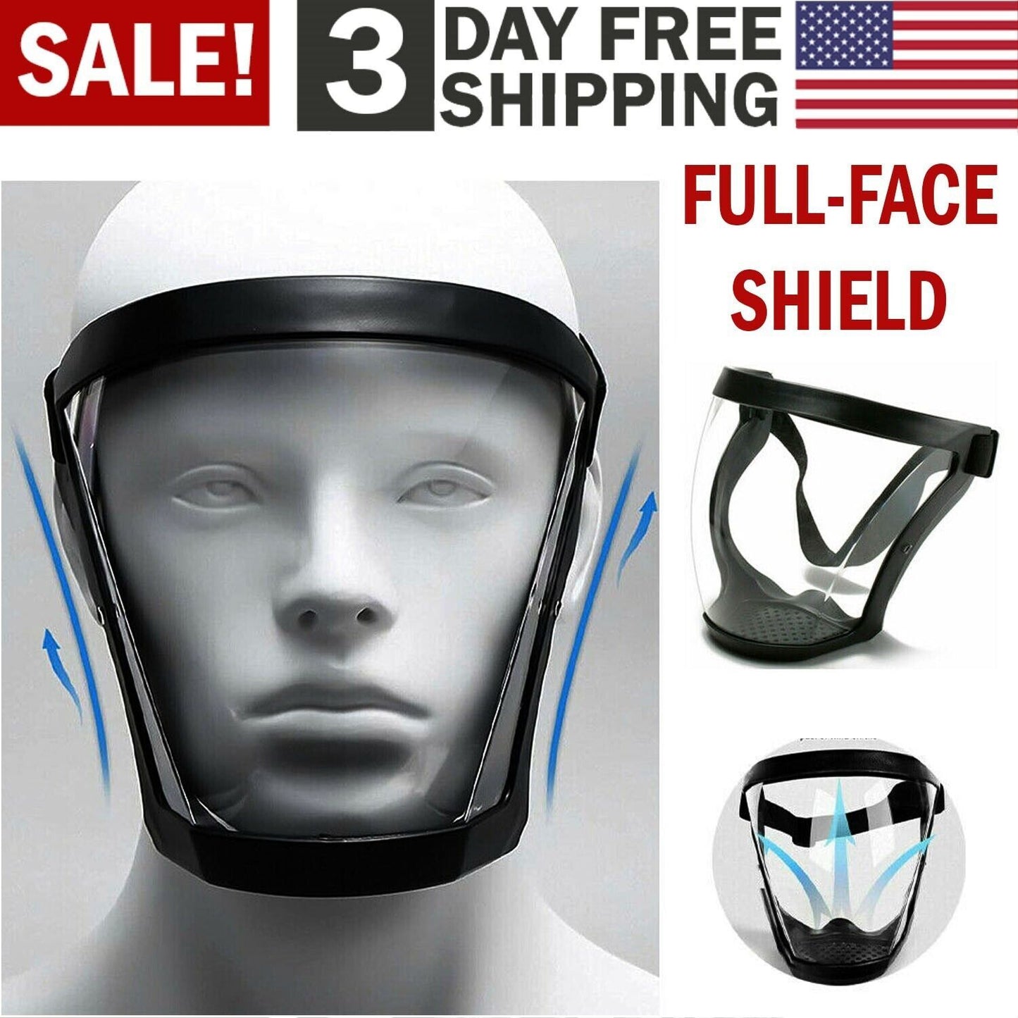 Anti-fog Shield Safety Full Face Super Protective Head Cover Transparent Mask